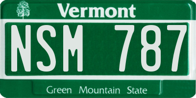 VT license plate NSM787
