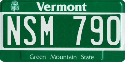 VT license plate NSM790