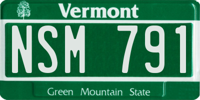 VT license plate NSM791