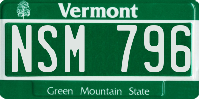 VT license plate NSM796