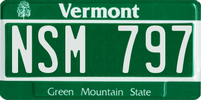 VT license plate NSM797