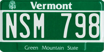 VT license plate NSM798
