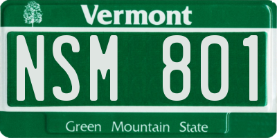 VT license plate NSM801