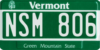 VT license plate NSM806