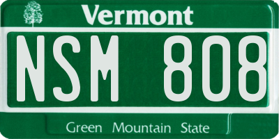 VT license plate NSM808