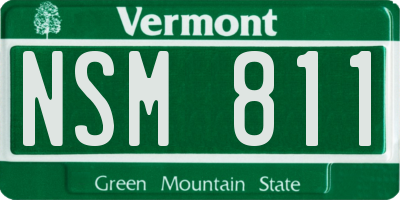 VT license plate NSM811