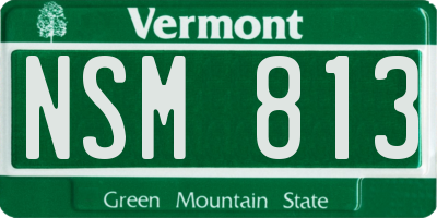VT license plate NSM813