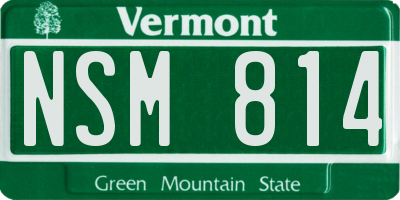 VT license plate NSM814