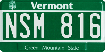 VT license plate NSM816