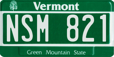 VT license plate NSM821