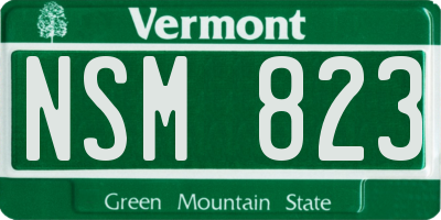 VT license plate NSM823