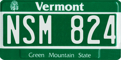VT license plate NSM824