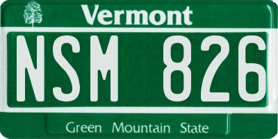 VT license plate NSM826