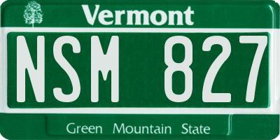 VT license plate NSM827