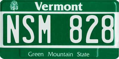 VT license plate NSM828