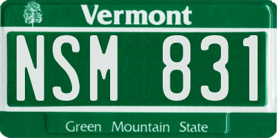 VT license plate NSM831