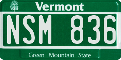 VT license plate NSM836