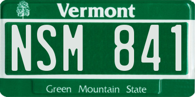 VT license plate NSM841
