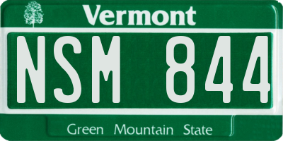 VT license plate NSM844