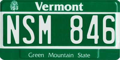 VT license plate NSM846
