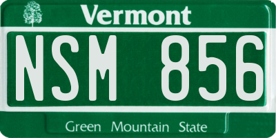VT license plate NSM856