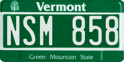 VT license plate NSM858