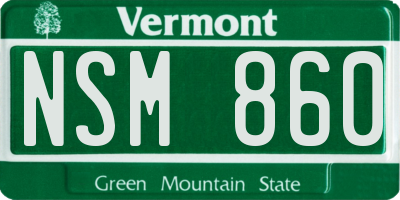 VT license plate NSM860