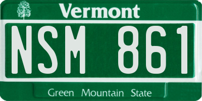 VT license plate NSM861