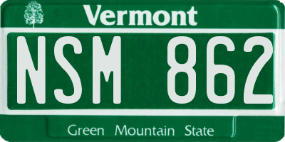 VT license plate NSM862