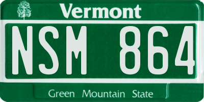 VT license plate NSM864