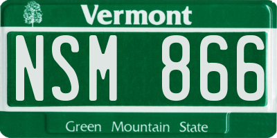 VT license plate NSM866
