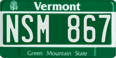 VT license plate NSM867