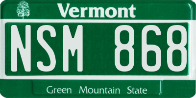 VT license plate NSM868
