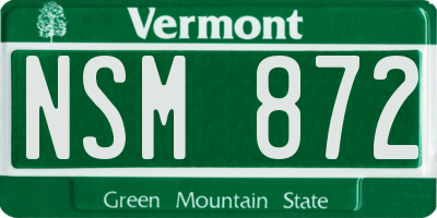 VT license plate NSM872