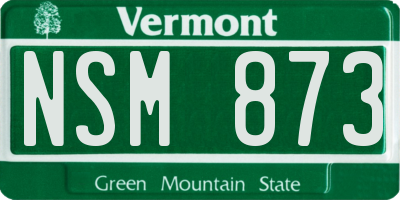 VT license plate NSM873
