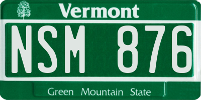 VT license plate NSM876