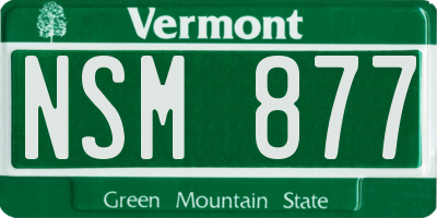 VT license plate NSM877