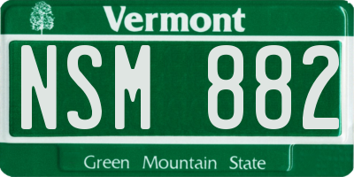 VT license plate NSM882