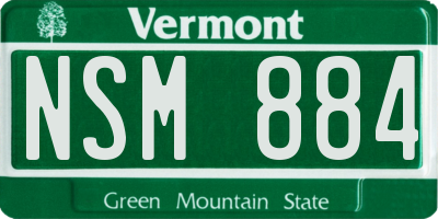 VT license plate NSM884