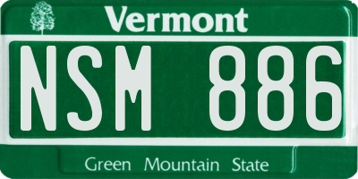 VT license plate NSM886