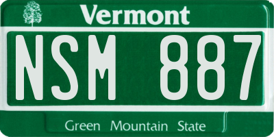 VT license plate NSM887