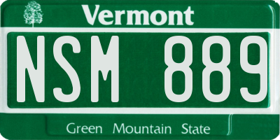 VT license plate NSM889