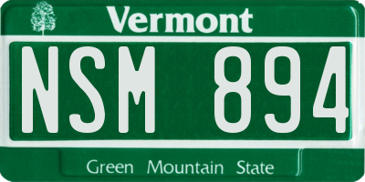 VT license plate NSM894