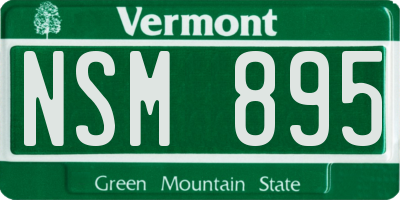 VT license plate NSM895