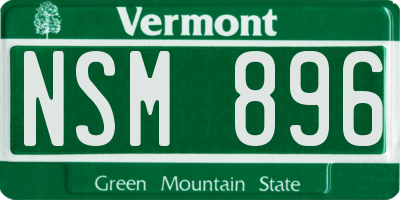 VT license plate NSM896
