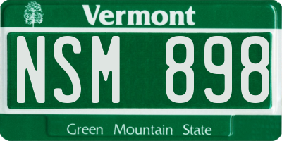 VT license plate NSM898