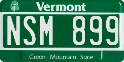 VT license plate NSM899