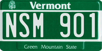 VT license plate NSM901