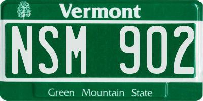 VT license plate NSM902