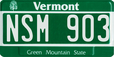 VT license plate NSM903